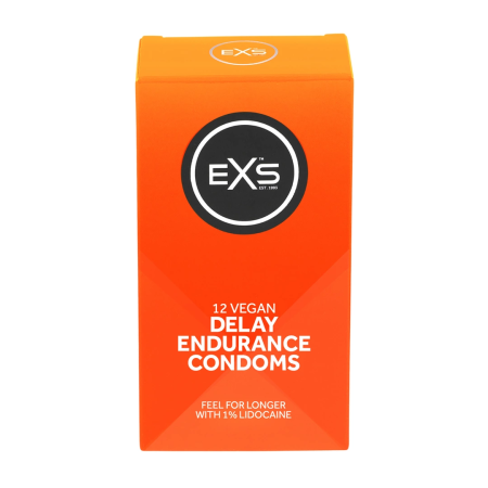 EXS Endurance Delay 12-Pack Condoms with Lidocaine Lubricant 53mm