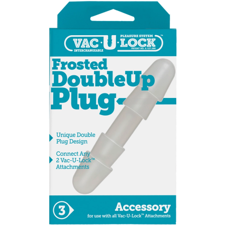Doc Johnson Double Up Frosted Dual-Sided Attachment Plug, Transparent