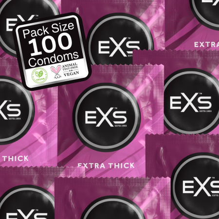 EXS Extra Thick 100-Pack - Durable Latex Barrier System, Lubricated