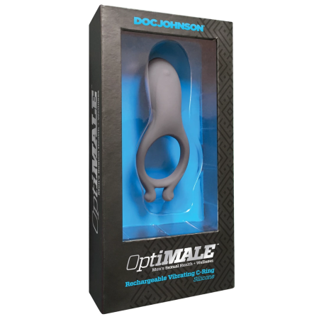 Doc Johnson OptiMALE Rechargeable Silicone Vibrating Ring Black USB