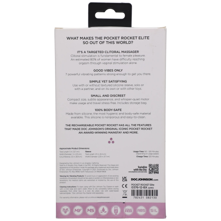 Doc Johnson Elite Mini Intimate Device 10cm Rechargeable Pink Silicone