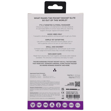 Doc Johnson Elite Mini Intimate Device Pink 4cm Rechargeable Silicone