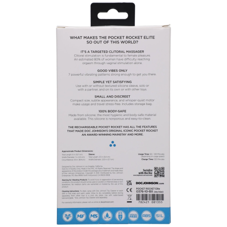 Doc Johnson Elite Mini Vibrator 10cm Rechargeable Silicone Pink