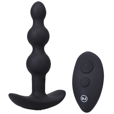 Doc Johnson A-Play Shaker Silicone Remote Beaded Plug Rechargeable Black