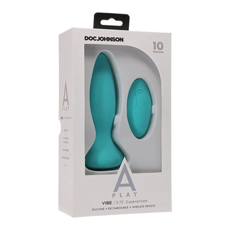 Doc Johnson A-Play Vibe Advanced Silicone Plug with Remote Control Black