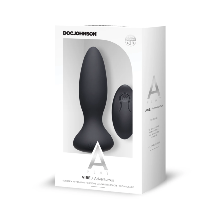 Doc Johnson A-Play Vibe Silicone Plug with Remote, 10 Modes, Rechargeable