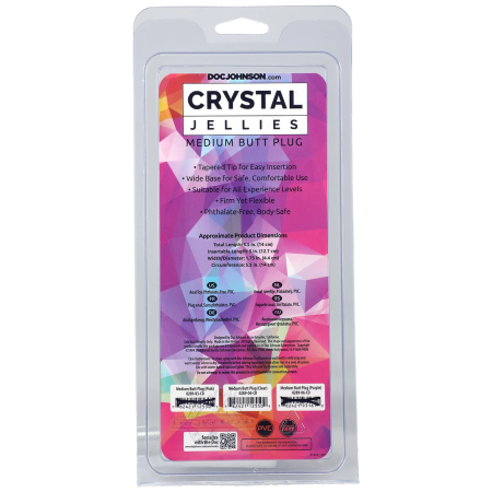 Doc Johnson Crystal Jellies Medium Silicone Plug, Clear, 12.7 cm