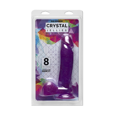 Doc Johnson Crystal Jellies 8" Intimate Silicone Model with Suction Base