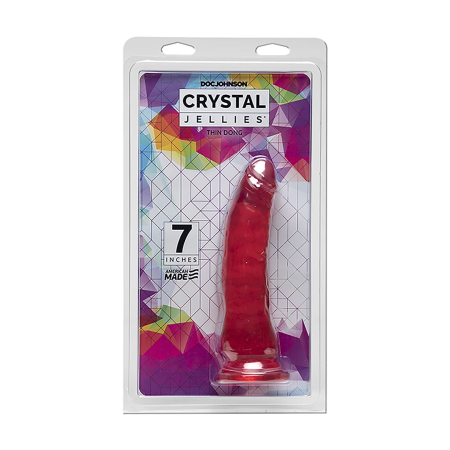 Doc Johnson Crystal Jellies 7" Slim Model with Suction Base, Clear