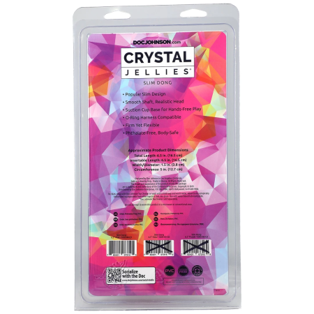 Doc Johnson Crystal Jellies Slim Model 15 cm - Transparent Intimate Tool