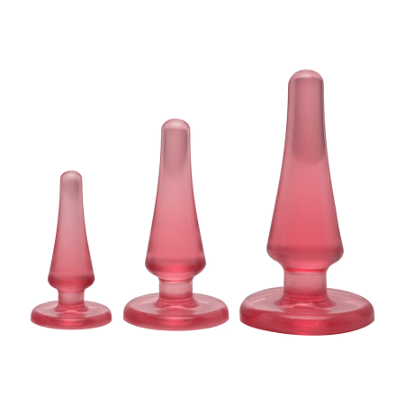 Doc Johnson Crystal Jellies Set - Flexible Silicone Training Plugs, Clear