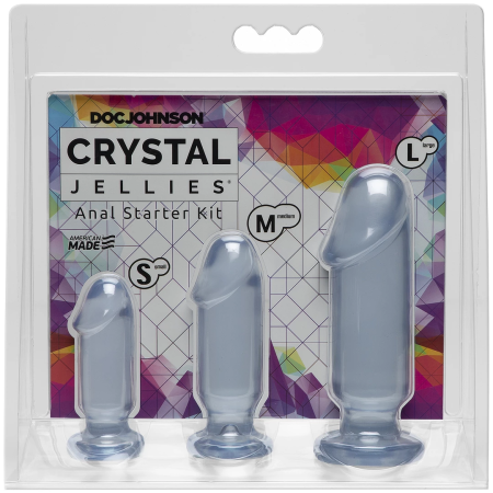 Doc Johnson Crystal Jellies Trio Set Clear Flexible Intimate System