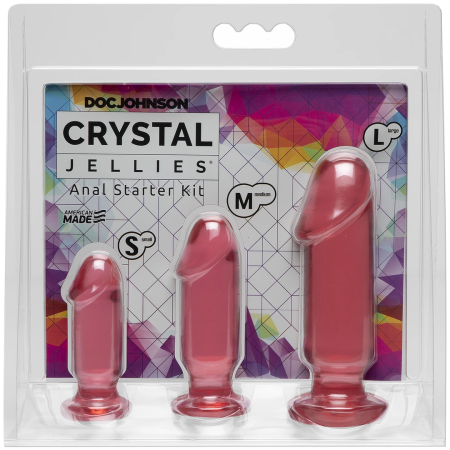Doc Johnson Crystal Jellies Set Intimate Training 3 Sizes Clear