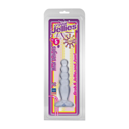 Doc Johnson Crystal Jellies Anal Plug 12 cm - Soft Graduated Shape, Clear