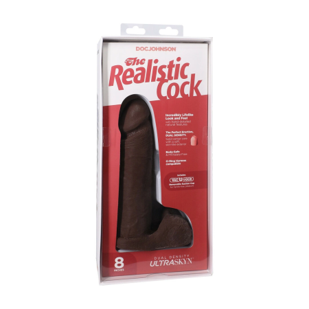 Doc Johnson ULTRASKYN 20cm Intimate Model with Suction Cup Chocolate