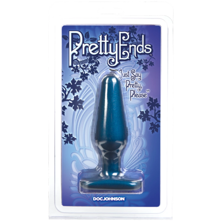 Doc Johnson Pretty Ends Medium Plug Midnight Blue - Sil-A-Gel, 5.5"