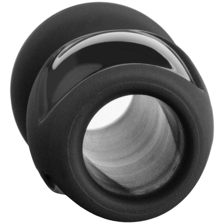 Doc Johnson The Stretch Medium Open-Tunnel Silicone Plug Black 3.5in
