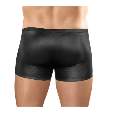 Male Power Stretch Mini Shorts with Front Zipper L/XL Black