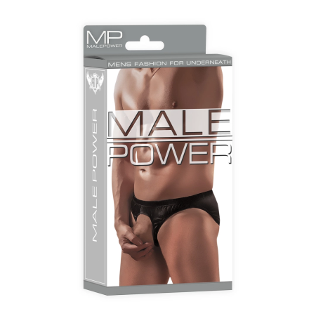 Male Power Nylon Spandex Pouchless Brief Black One Size Modern Fit