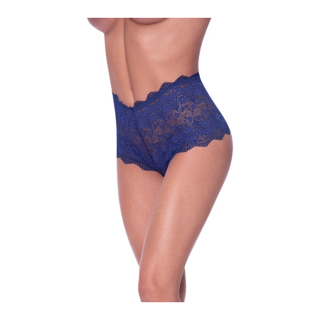 Magic Silk Exposed Lace Boy Short S/M Blueberry - Split Design Lingerie