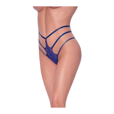 Magic Silk Exposed Lace Hip Strap Panty S/M Blueberry