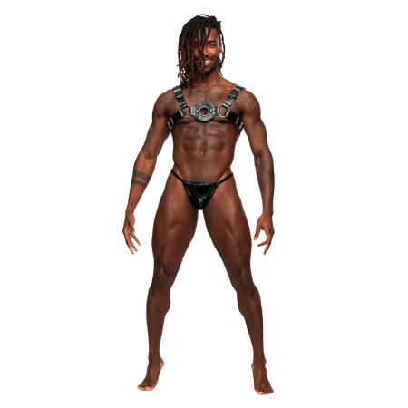 Male Power Libra Adjustable Imitation Leather Harness Black One Size