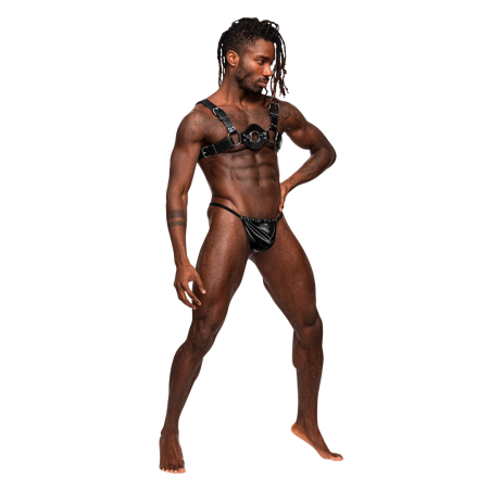 Male Power Libra Adjustable Imitation Leather Harness Black One Size