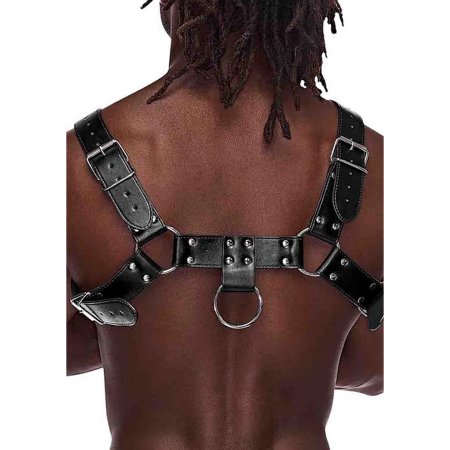 Male Power Ram Adjustable Imitation Leather Harness Black One Size