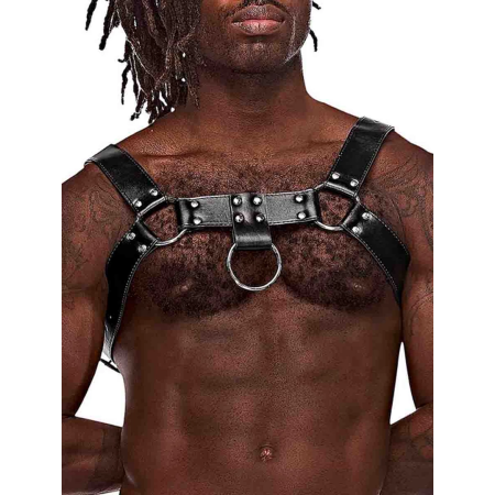 Male Power Ram Adjustable Imitation Leather Harness Black One Size
