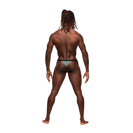 Male Power Magnificence Micro V Thong L/XL Jade - Decorative Details