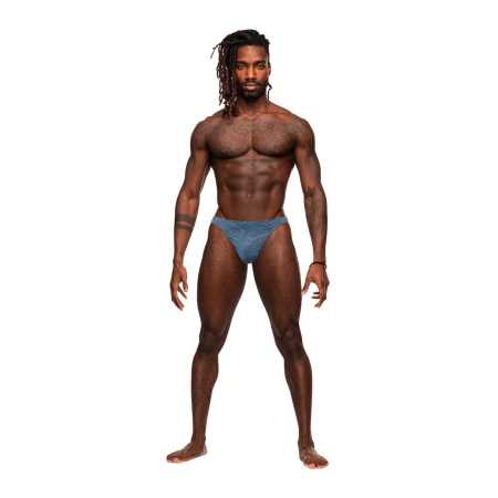 Male Power Inter-Mingle Bong V Thong L/XL Blue Comfort Fit
