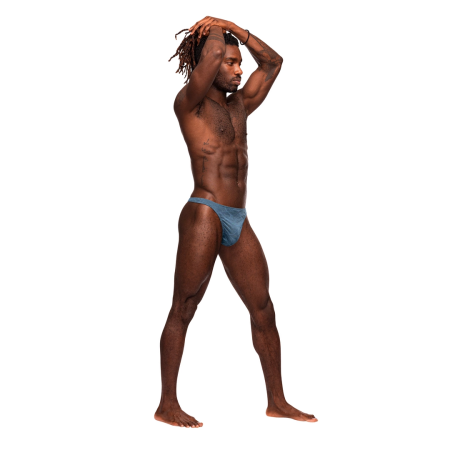 Male Power Inter-Mingle Bong V Thong L/XL Blue Comfort Fit