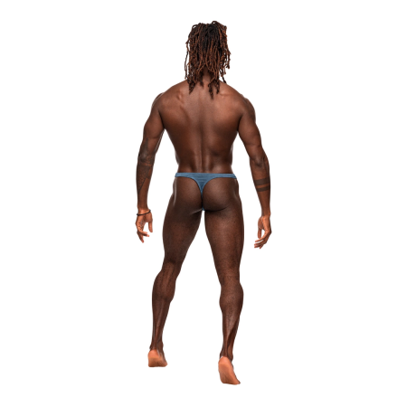 Male Power Inter-Mingle Bong V Thong L/XL Blue Comfort Fit