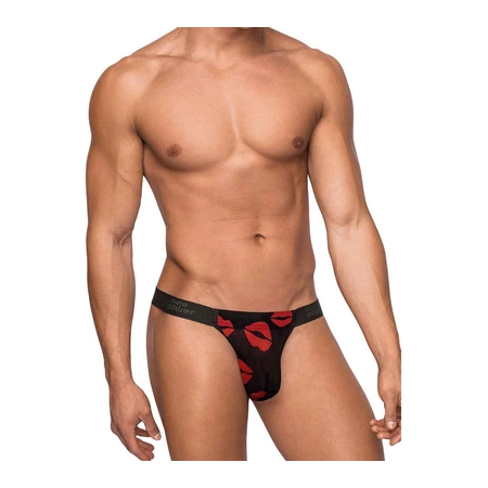 Male Power Microstring S/M Black - Low Rise Thong with Soft Waistband