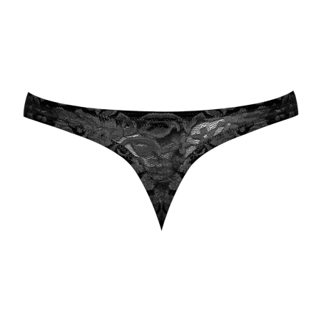 Male Power Stretch Lace Comfort Thong L/XL Black