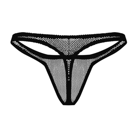 Male Power Stretch Net Bong Thong L/XL Black Comfort Fit