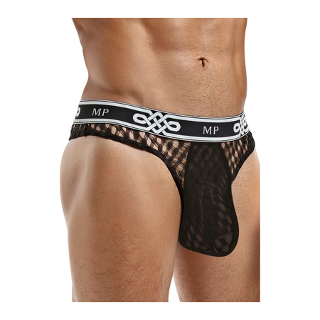 Male Power Lo Rise Thong L/XL Black - Comfort Waistband Design