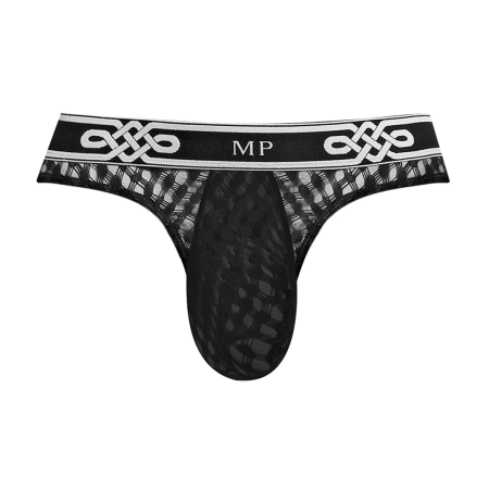 Male Power Lo Rise Thong L/XL Black - Comfort Waistband Design
