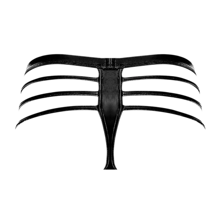 Male Power Cage Matte Thong L/XL Black - Strappy Comfort Design