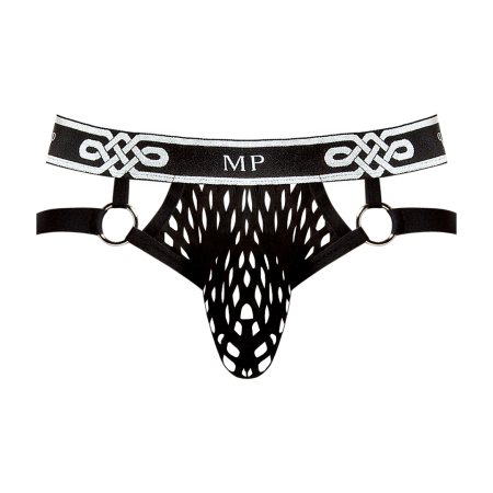 Male Power Peep Show Jock Ring S/M Black - Comfort Elastic Design