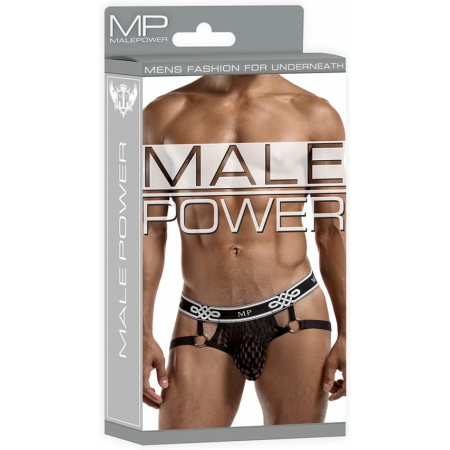 Male Power Jock Ring L/XL Black - Comfort Elastic System