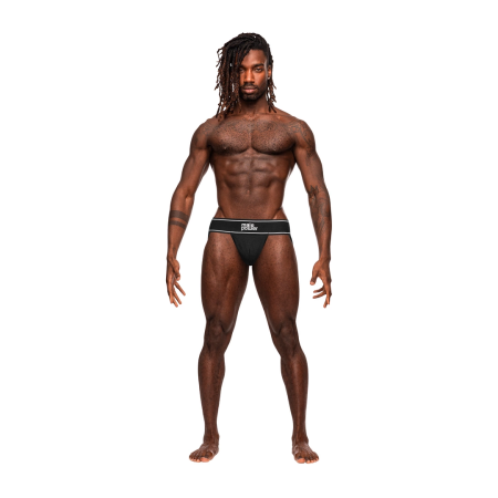 Male Power Modal Rib Jockstrap S/M Black - Comfort Support Waistband