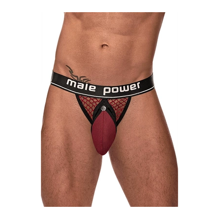 Male Power Cock Pit Net Jock S/M - Burgundy Comfort System
