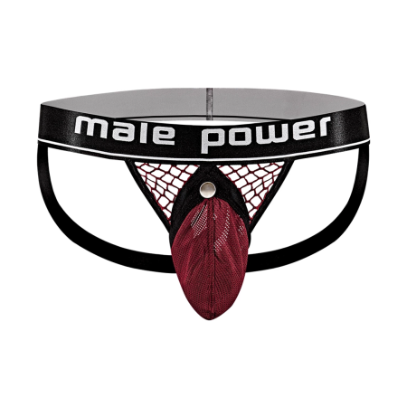 Male Power Cock Pit Net Jock S/M - Burgundy Comfort System
