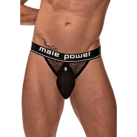 Male Power Cock Pit Net Jockstrap S/M Black with Removable Pouch