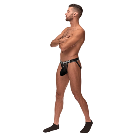 Male Power Cock Pit Net Jockstrap S/M Black with Removable Pouch