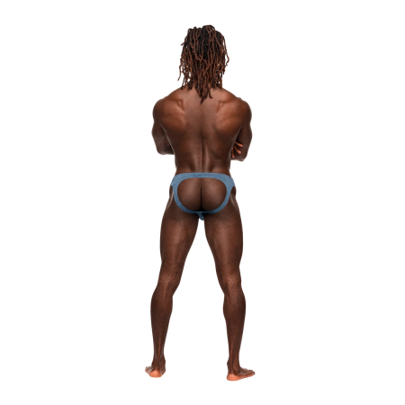 Male Power Moonshine Jock Brief L/XL Blue - Low Waist, Contour Design