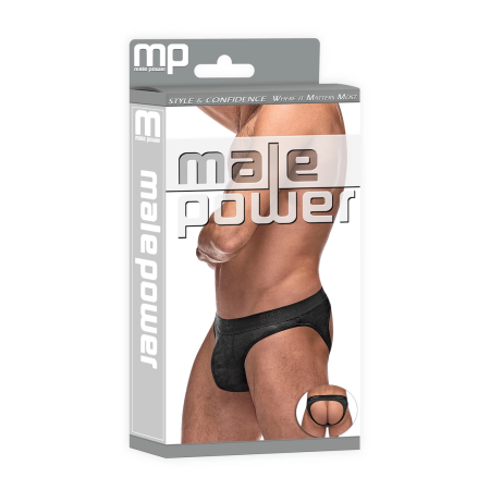 Male Power Impressions Moonshine Jock Brief L/XL Black Comfort Fit