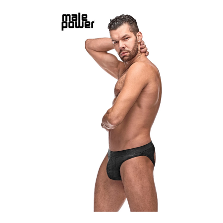 Male Power Impressions Moonshine Jock Brief L/XL Black Comfort Fit