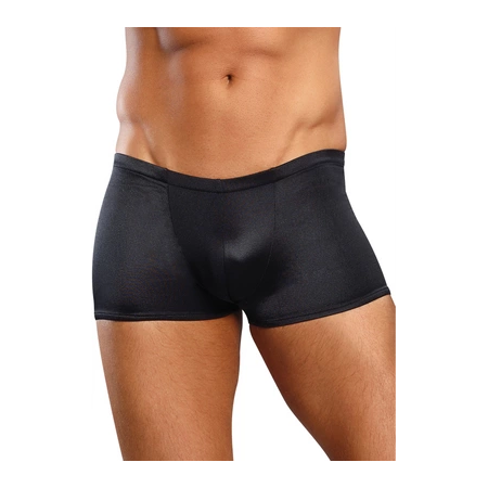 Male Power Lo Rise Satin Short XL Black - Comfort Fit Spandex Design